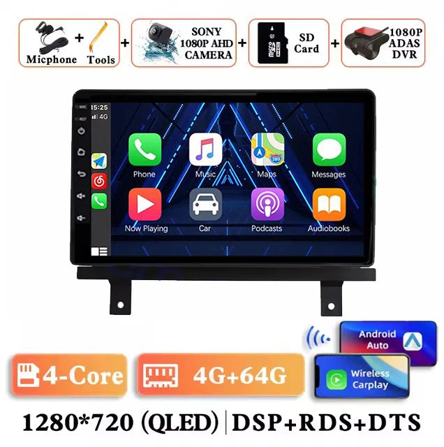 Android 15 Wireless Carplay Auto Car Radio For BAIC Beiqi Beijing X3 X5 2019 2020 2021 Multimedia Player GPS Navigation 4G+WIFI