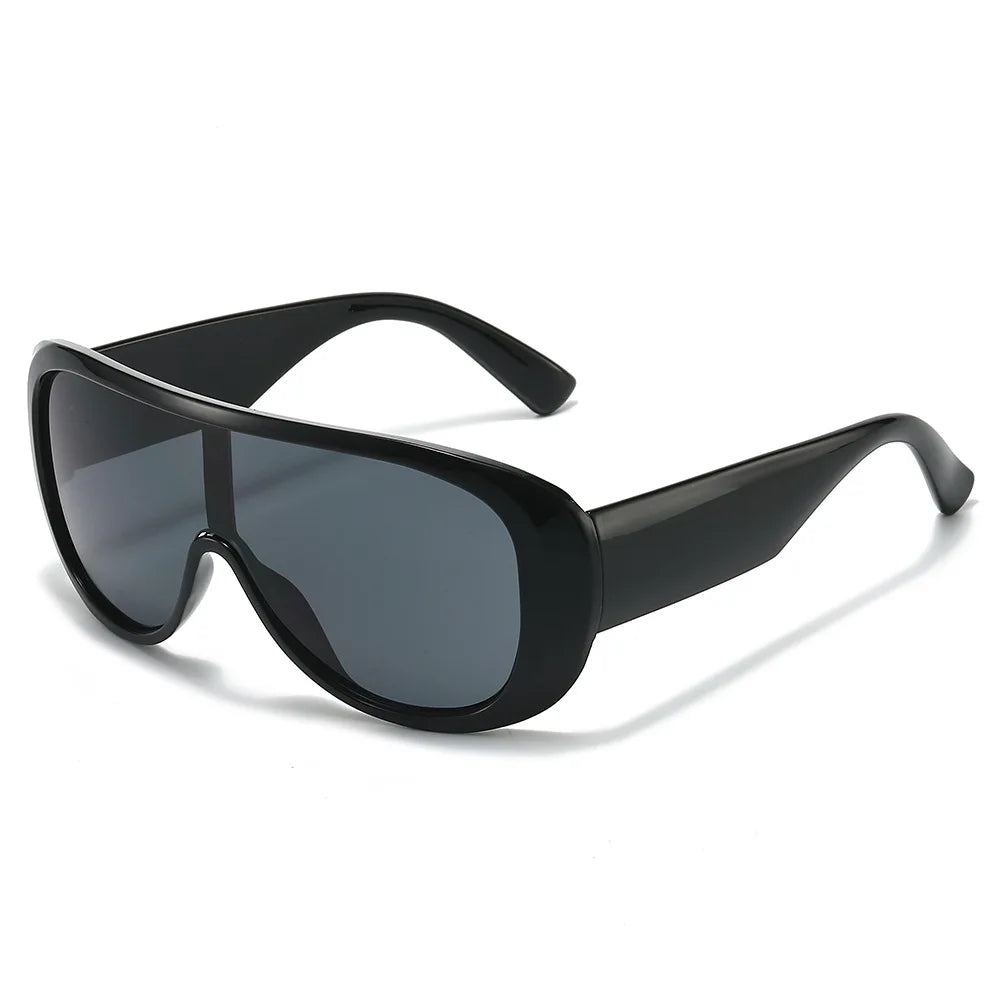 JNPCXI New Oversized Pilot One Piece Sunglasses Women Fashion Gradient Shades UV400 Men Trending Punk Outdoor Sun Glasses