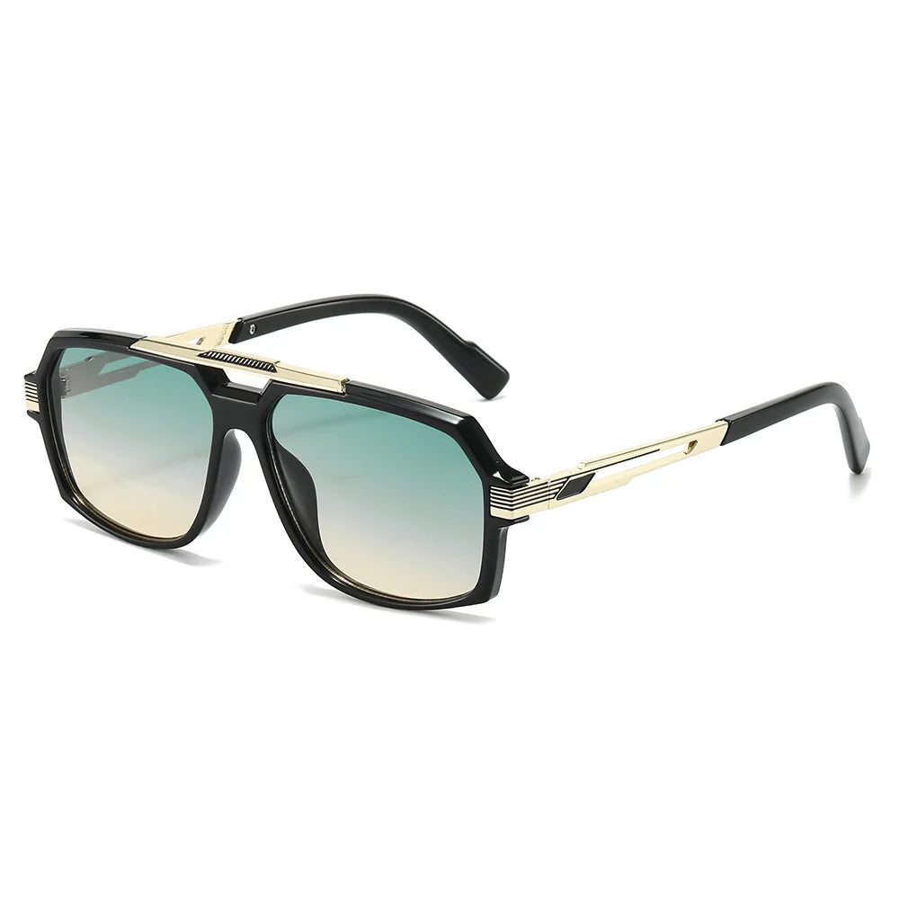 JNPCXI New Retro Double Bridges Square Women Sunglasses Fashion Trending Blue Gradient Shades UV400 Men Sun Glasses