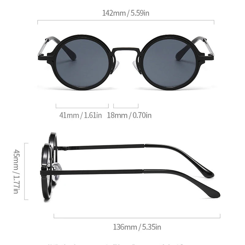 JNPCXI New Retro Round Punk Women Sunglasses Fashion Gradient Leopard Tea Shades UV400 Men Sun Glasses