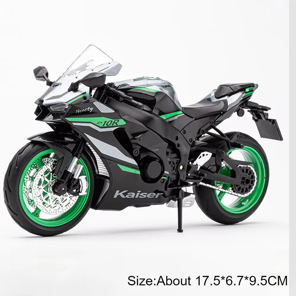 1:12 KAWASAKI H2R ZX-10R Alloy Diecast Motorcycle Model Toy Car Simulation Metal Motorcycle Sound Light Collection Kid Toys Gift