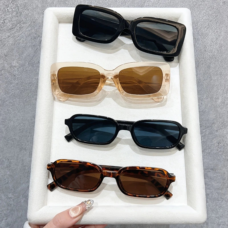 4pcs Women's Fashion Rectangular Glasses Combination Glasses Simple Leisure Daily Versatile Fashion Accessories