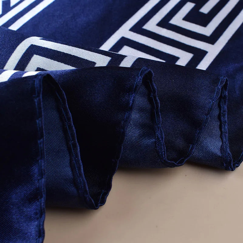 1pc Geometric Letter Print Satin Square Scarf Women's Spring Fashion Hair Accessory Can Be Used as Belt Bag Decor Silk Headband