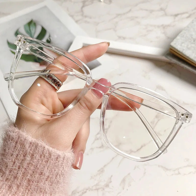 1pc Lightweight Square Clear Lens Anti Blue Light Glasses For Women Men