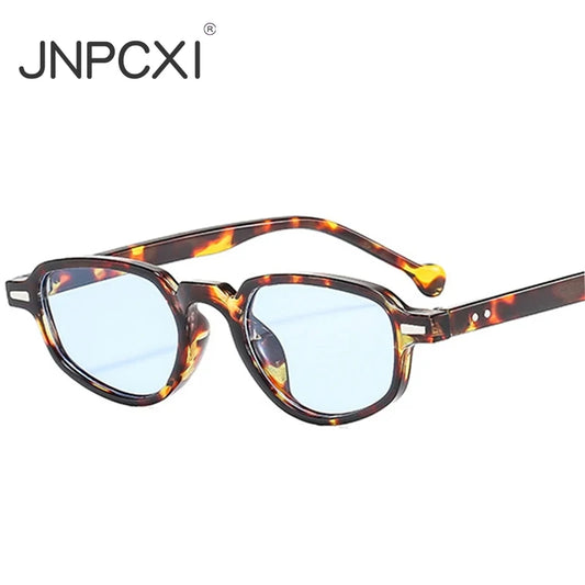 JNPCXI Ins Popular Fashion Small Cat Eye Women Sunglasses Retro Clear Ocean Lens Shades UV400 Men Rivets Sun Glasses