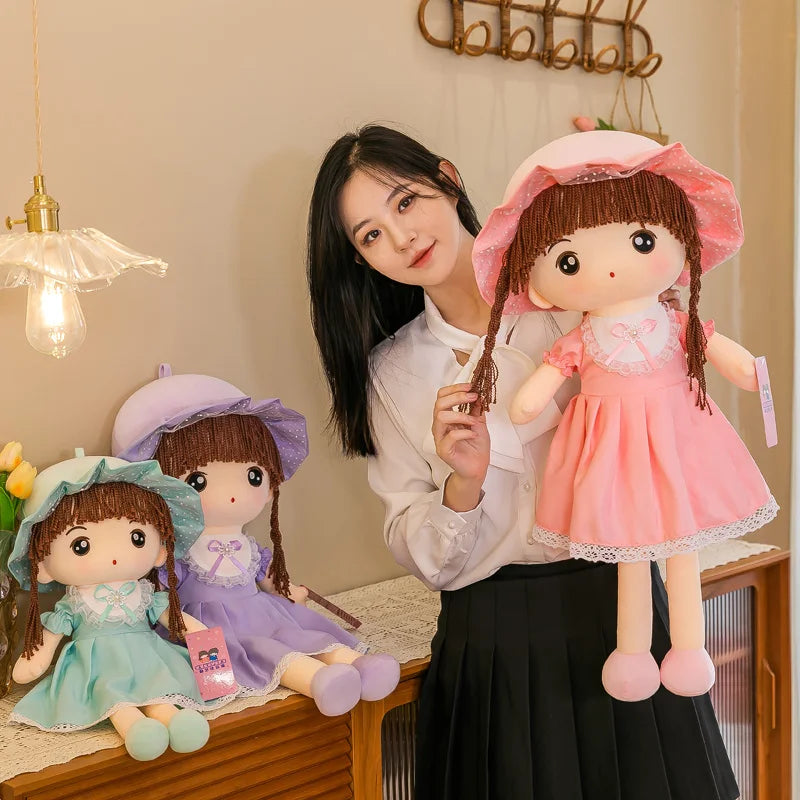 Cute Plush Girls Doll with Clothes Kid Girls Toys Stuffed Soft Cartoon Plush Toys Gift for Children Birthday Christmas present