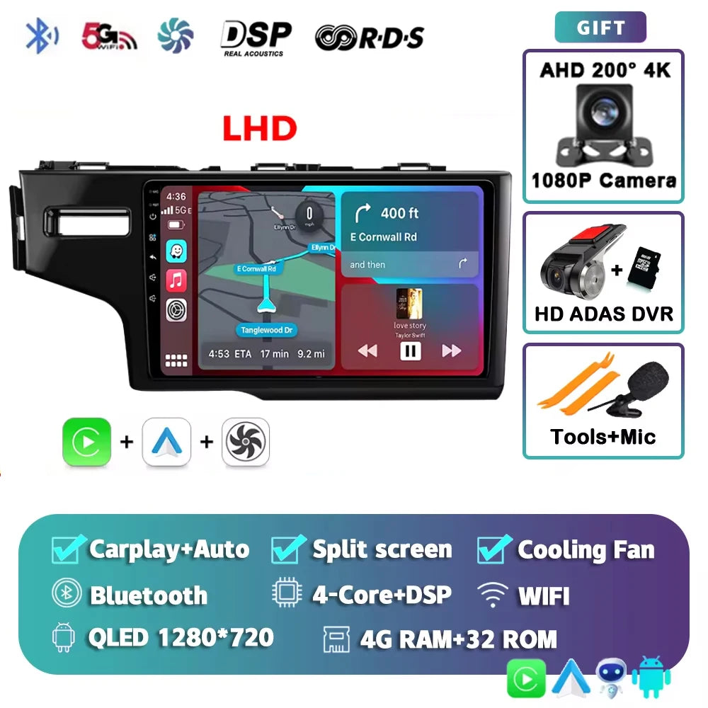 Android 15 Car Radio For Honda Fit 3 Jazz 2014 2015 2016 2017 2018 2019 2020 Wireless Carplay Android Auto Multimedia Player 2 D