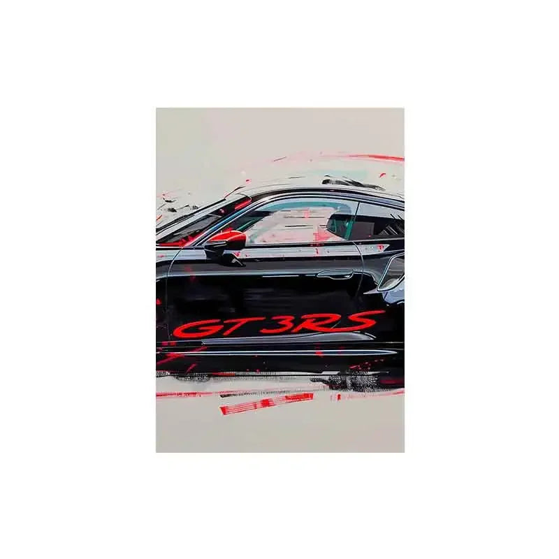 Popular Super Sports Car GT3 RS Graffiti Wall Art, HD Canvas Poster, Home Decor