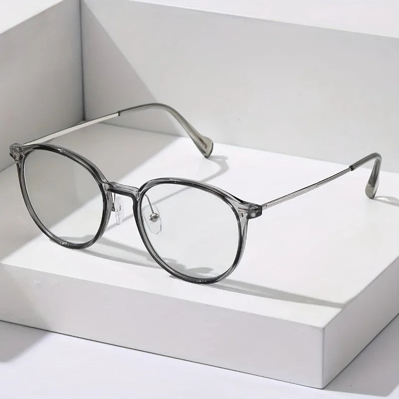 1pc  Men'S Classic Oval Frame Fashion Glasses - Clear PC Lenses, Lightweight Fashion Accessory for Daily Wear