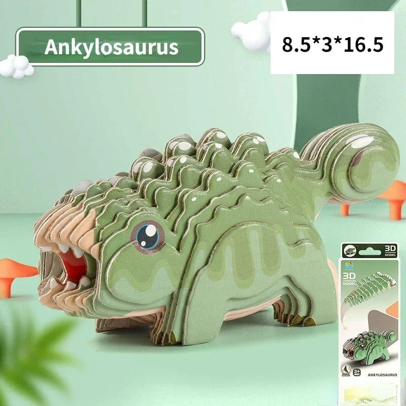 3D Jigsaw Puzzles for Kids Jurassic World Dinosaur Educational Toys Paper Animal Puzzle Cartoon Model Toys Children's Day Gift