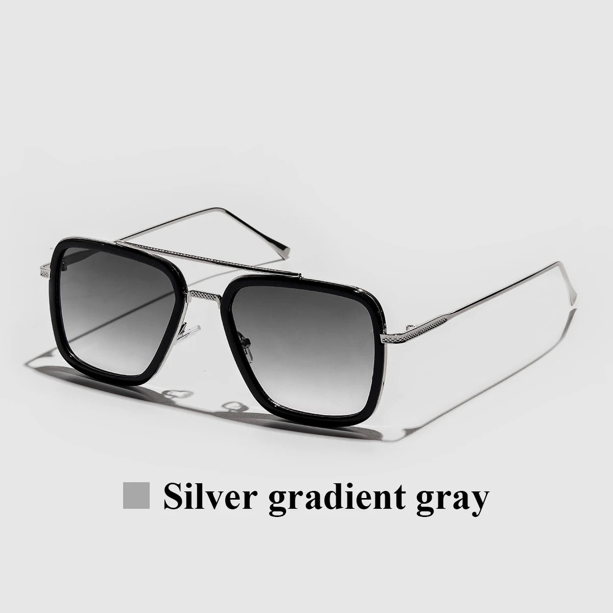 Ruiao 2026 Square Mens Designer Sunglasses Metal Frame Gradient Luxury Shades UV400 Rectangle Pilot Sun Glasses for Men