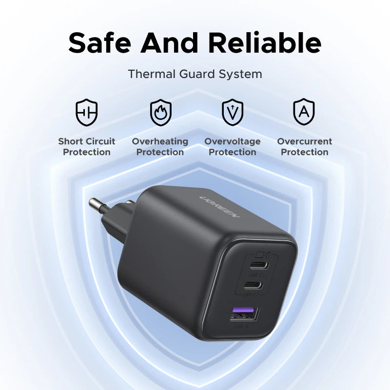 [EU Plug] 45W-20W GaN Charger PD3.0 PPS QC3.0 USB C Fast Charger iPhone Samsung