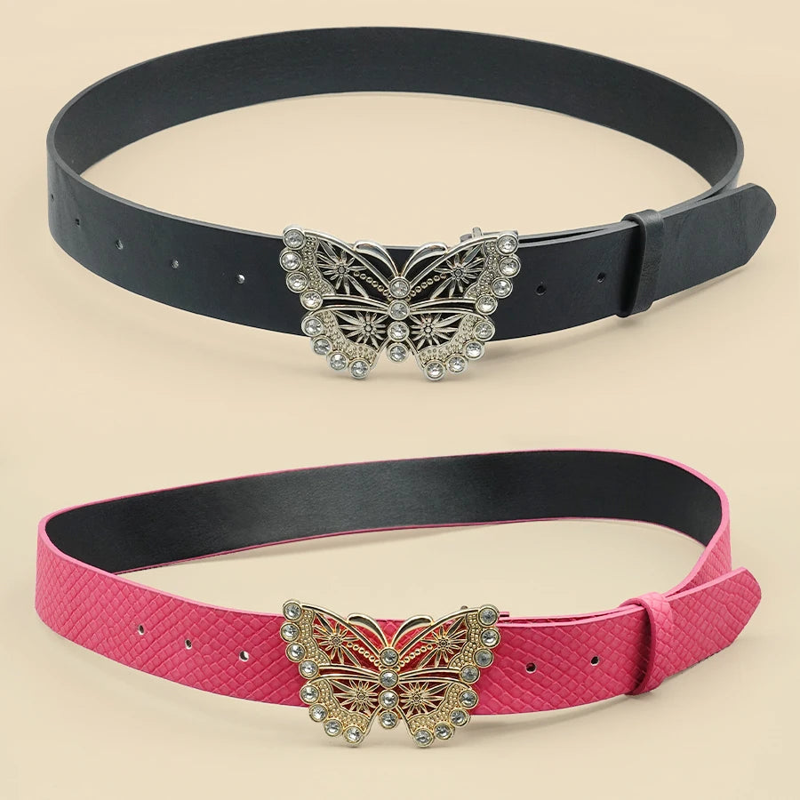 New Retro Metal Hollow Out Fashionable Butterfly Decoration Belt, Versatile Belt for Spicy Girls, Classic Decoration Belt