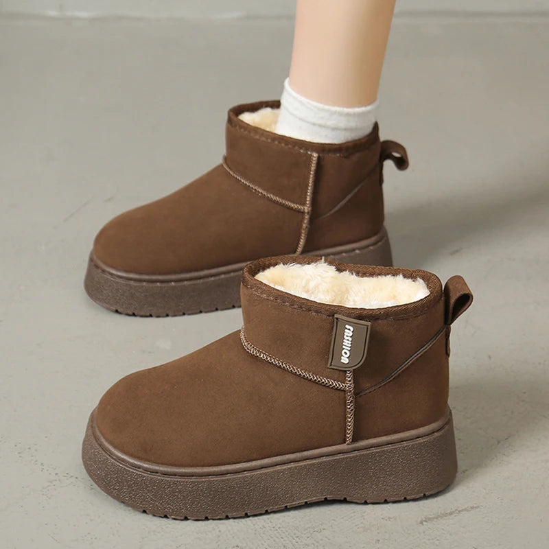 Warm Thicken Plush Snow Boots Women Slip On Thick Bottom Winter Ankle Boots Woman Comfortable Non Slip Cotton Padded Shoes Mujer