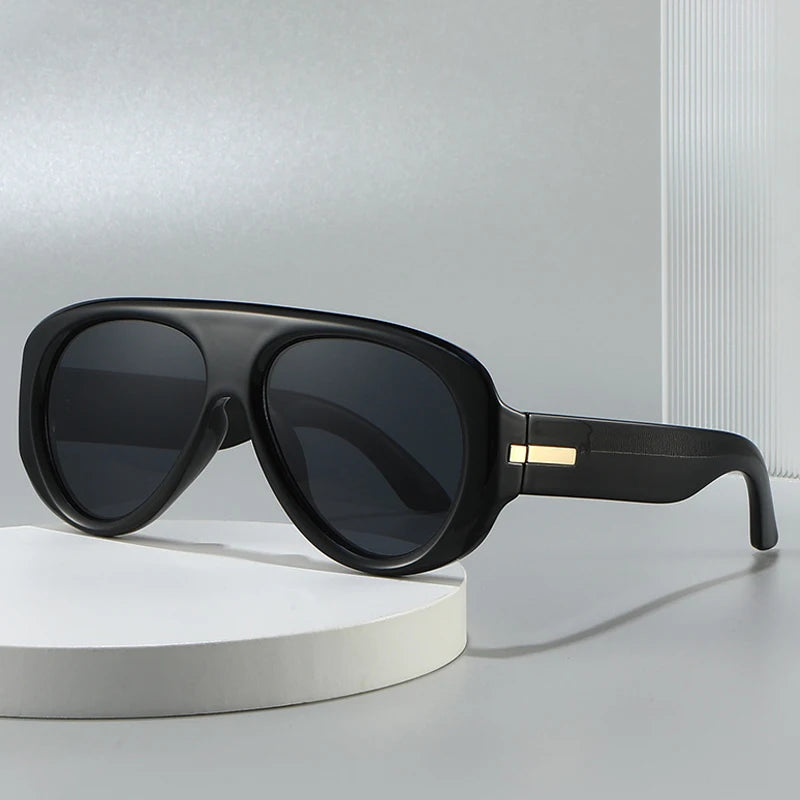 JNPCXI Vintage Luxury Designer Pilot Large Square Sunglasses Women Punk Men Sun Glasses Trending Ladies Oval Shades UV400