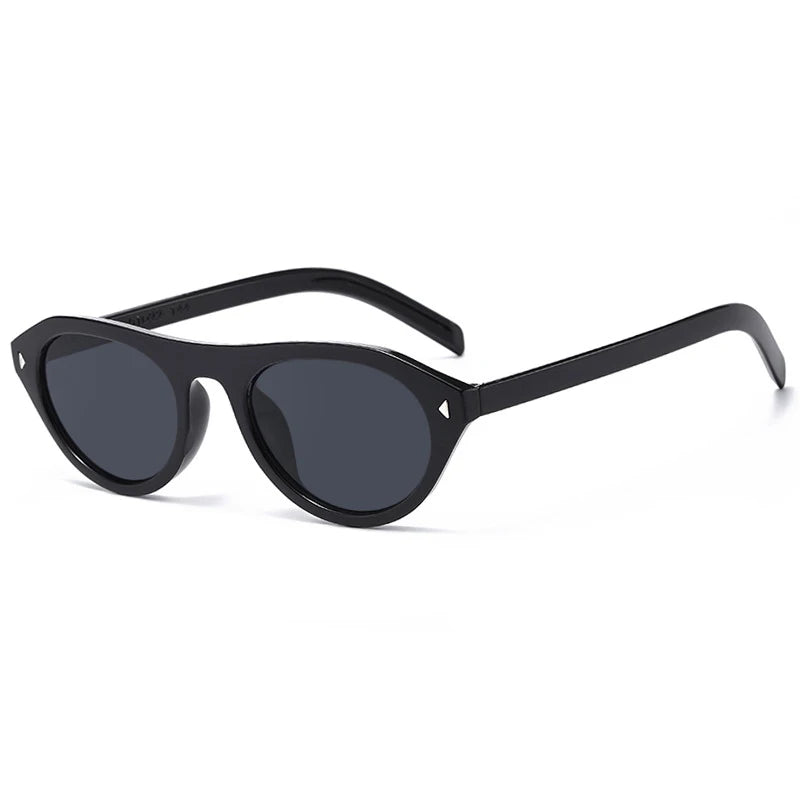 JNPCXI Fashion Cat Eye Sunglasses for Men Women Vintage Punk SunGlasses Men's Unisex Eyewear Steampunk Rivet UV400