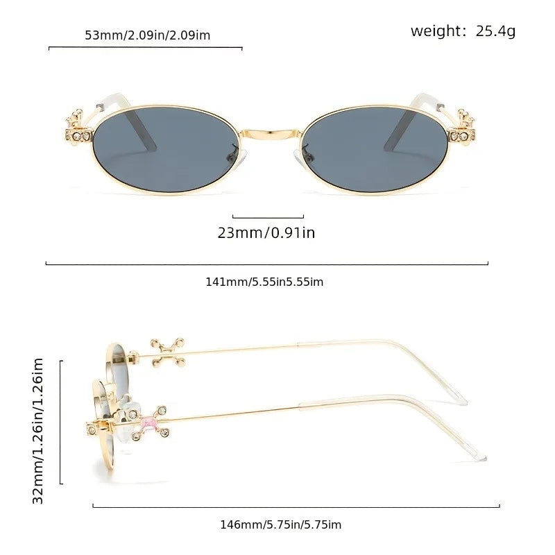 Ladies' Y2K Retro Elliptical Glasses Elegant Party and Daily Wear Retro Style Personalized Declaration Glasses Trendy Choice