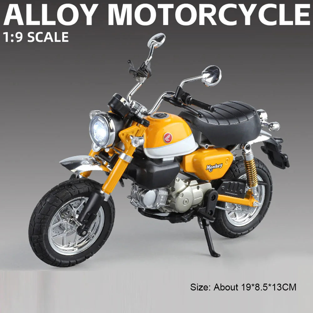 1:9 Honda CBR1000 Monkey Alloy Motorcycle Model Diecast Toys Front Wheel Steering Light Miniature Vehices Children Birthday Gift