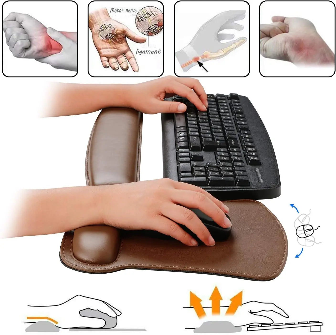 Keyboard Wrist Rest Pad and Mouse Wrist Rest Support Mouse Pad Set,Sturdy & Comfortable & Lightweight for Easy Typing & Pain Rel
