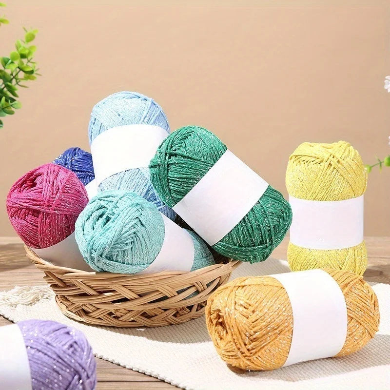 3.52oz Colorful Shiny Thread, Colorful Shiny Thread, Medium Thick Thread, Knitted Sweaters, Vests, Cushions And Other Crafts