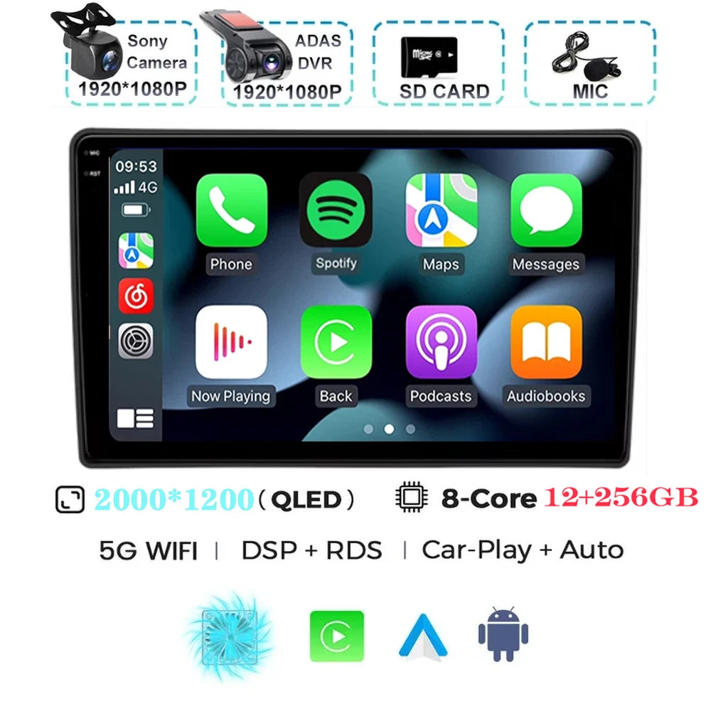 For Citroen C5 2008 2009 2010 2011-2017 Android 15 Carplay Auto Car Radio Multimedia Video Player Navigation GPS No 2Din 2 Din