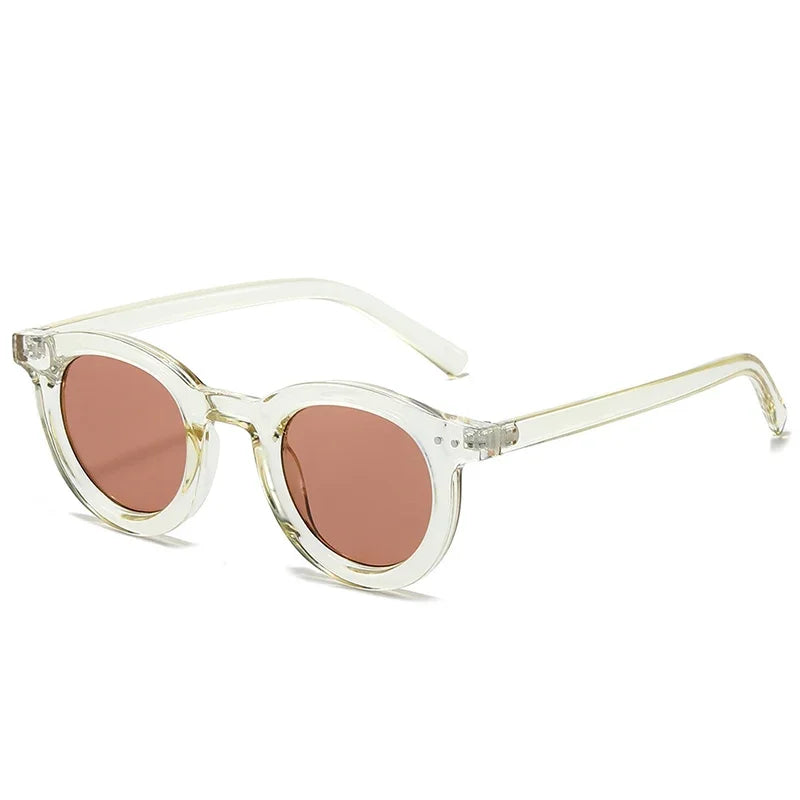 JNPCXI New Oval Sunglasses Women Fashion Clear Gradient Shades UV400 Black Orange Men Trending Rivets Punk Sun Glasses