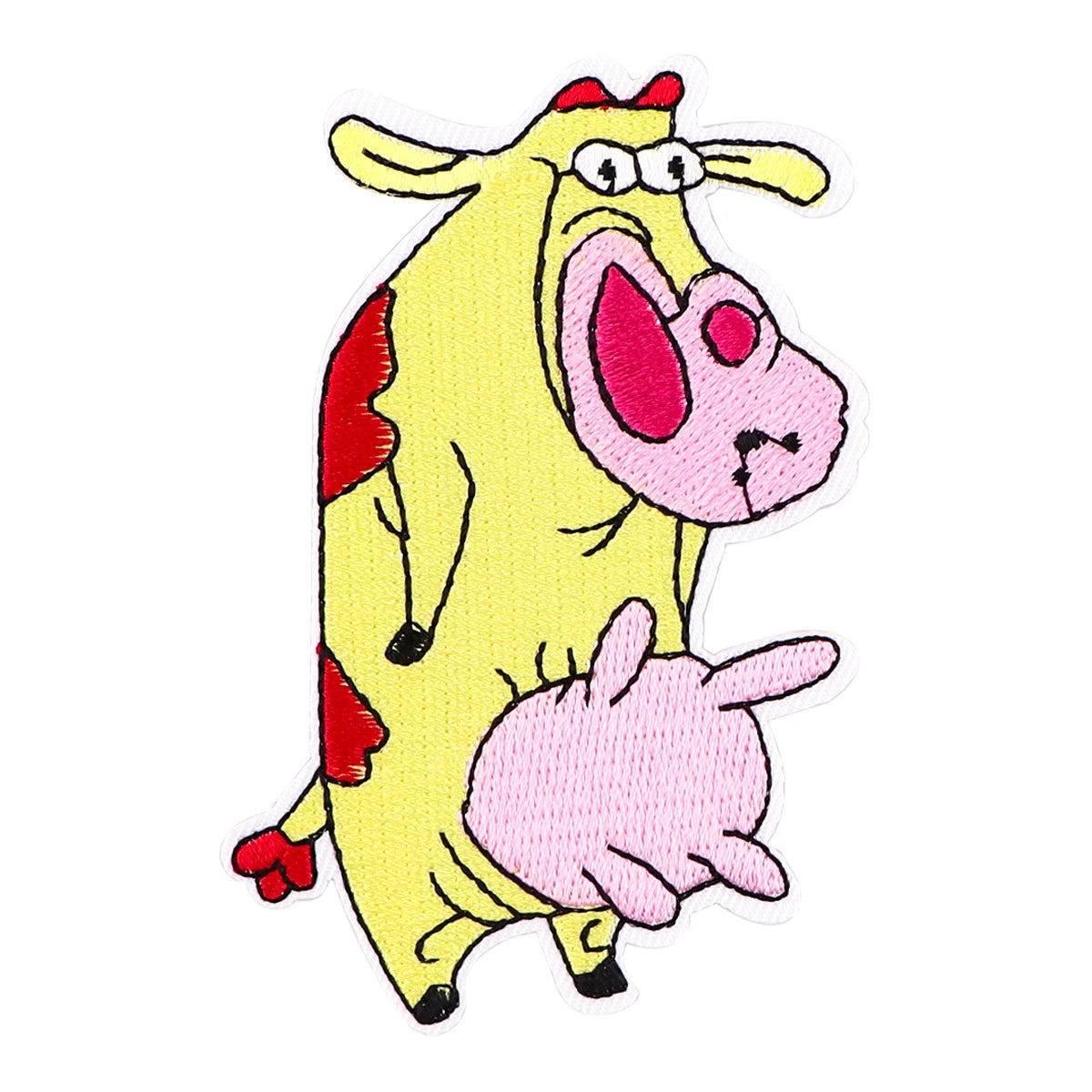 Cartoon Chicken and Cow  Patches Iron On Patches For Clothing Funny Animals Patches On Clothes DIY Embroidery Patch For Clothes