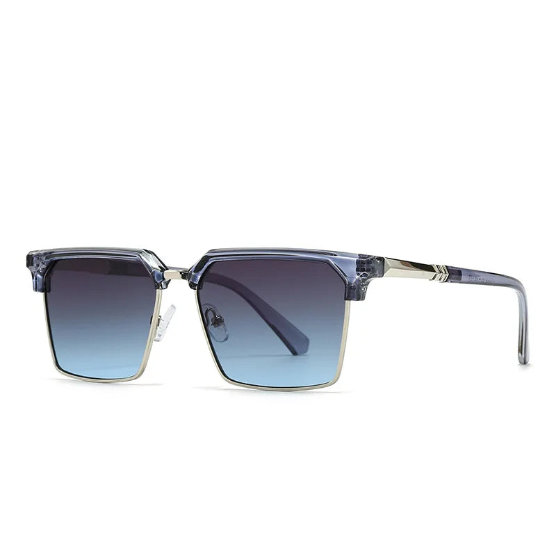 JNPCXI Square Women Fashion Sunglasses Gradient Men Vintage Blue Sun Glasses Shades UV400