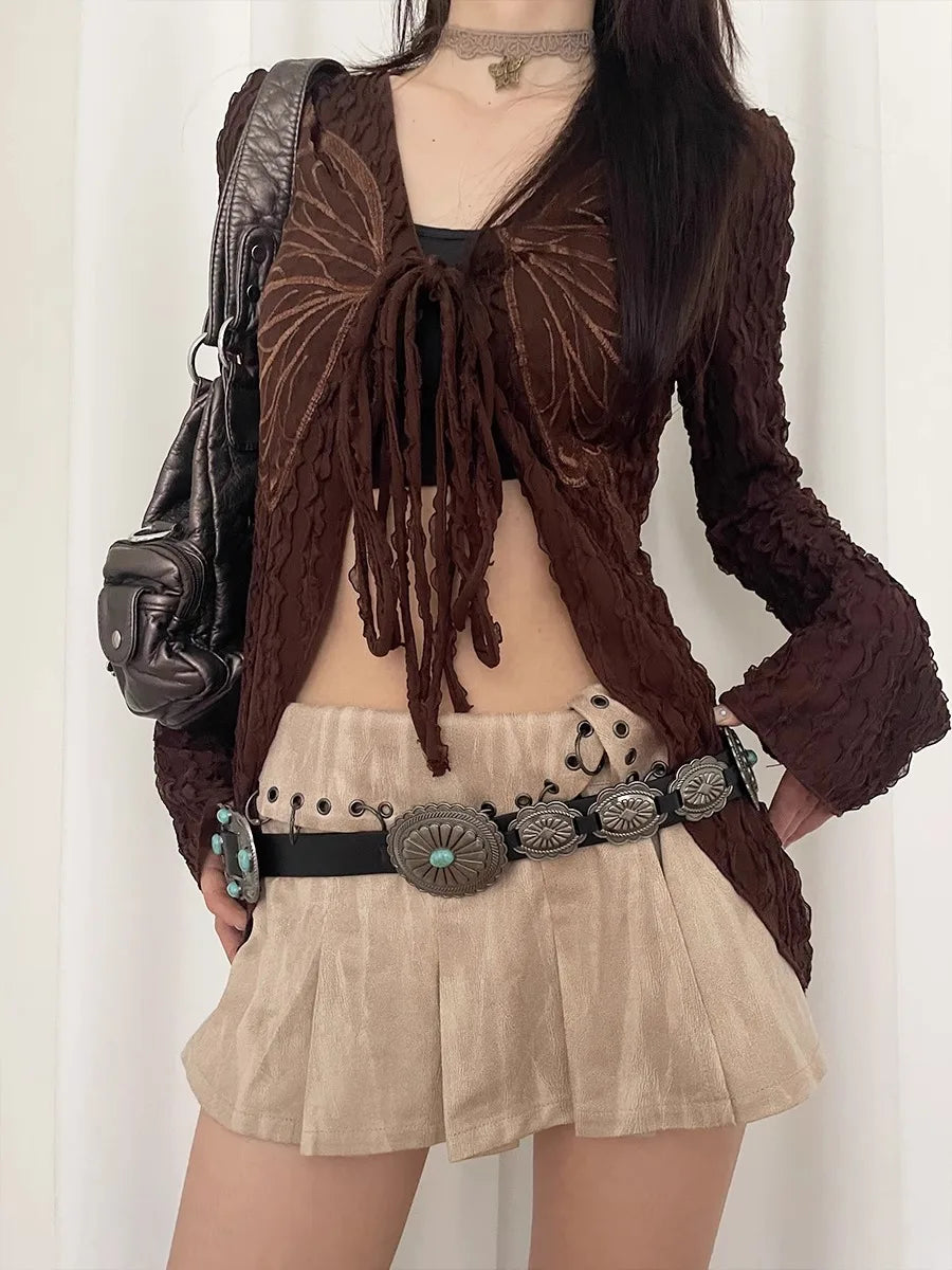 National Style Gem Inlaid Belt Female Adornment With Dress Children 2024 New Fashion Design Sense Chatelaine Trend