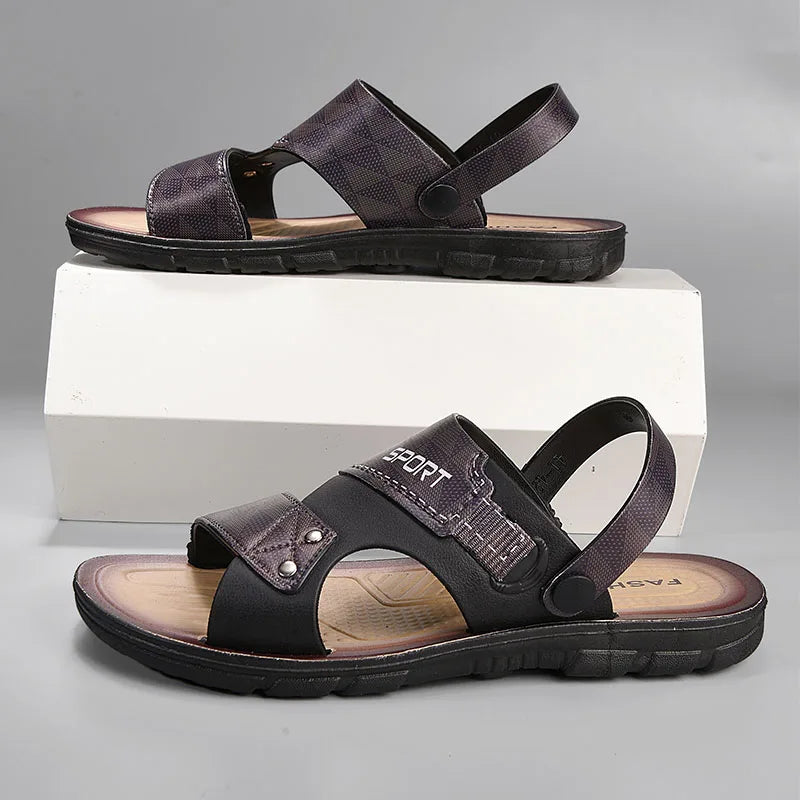 Fashion Sandals Men Summer Comfortable Adult Men's  Casual Slippers Beach Shoes For Men Non-slip Open-toe Sandals Male