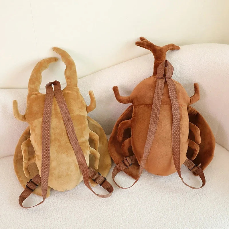 45cm Funny Creative Cartoon Insect Cicada Beetle Plush Doll Backpack Brown Green Insect Soft Plush Toy Gift For Boys And Girls