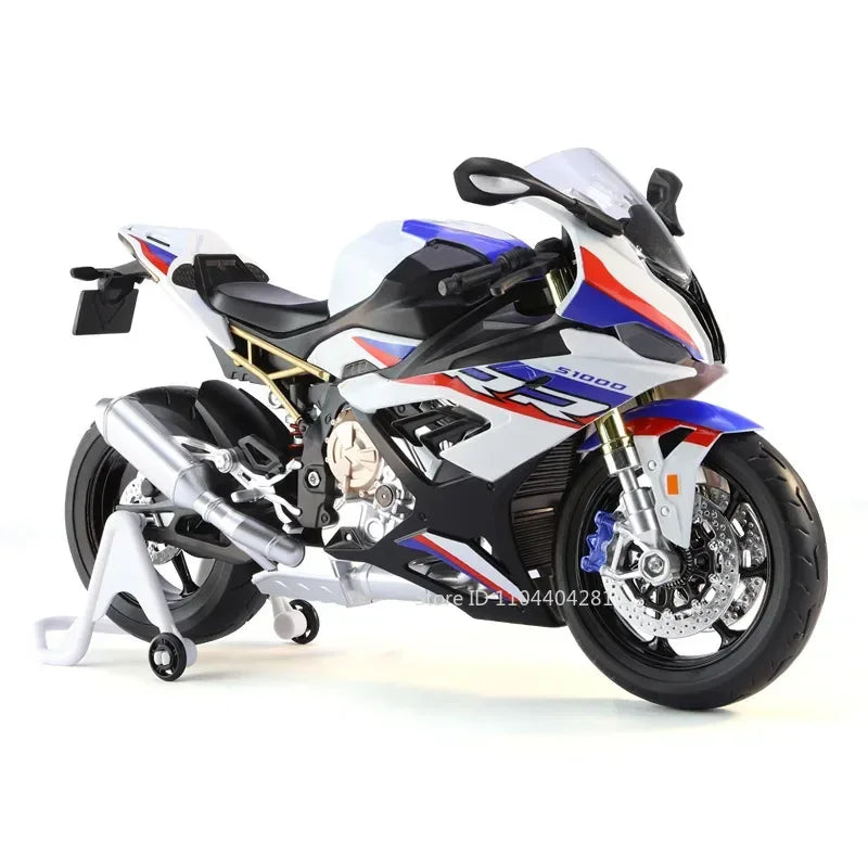 1/9 Kawasaki H2R S1000RR Motorcycle Model Car Toy Alloy Diecast Sound Light Vehicle Collection Decoration For Boys Birthday Gift