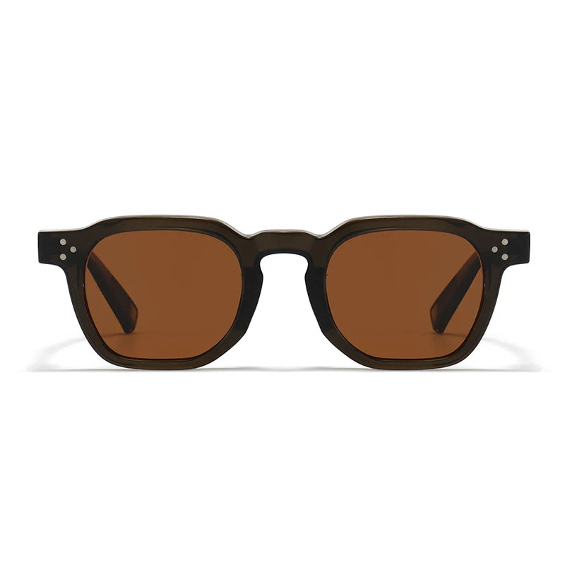 JNPCXI New Polarized Vintage Rivets Polygon Square Women Sunglasses Fashion Men Shades UV400