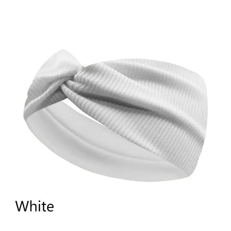 A Silky Threaded Fabric Twist Headband Yoga Workout Running Sport Elastic Hair Bands for Women's Turban Hair Wrap for Girls