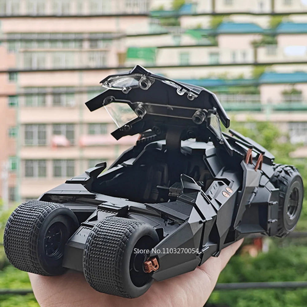 1:24 Batmobile Alloy GTR Miniature Car Kids Toy Model Shock Absorption with Sound Light Doors Opened Vehice for Boyfriend's Gift