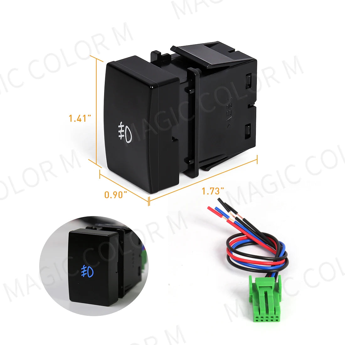 Car Fog Light Socket Switch Indicator On Off Push Button For Toyota Honda Nissan Mitsubishi Ford Suzuki Kia Car Accessories 12V