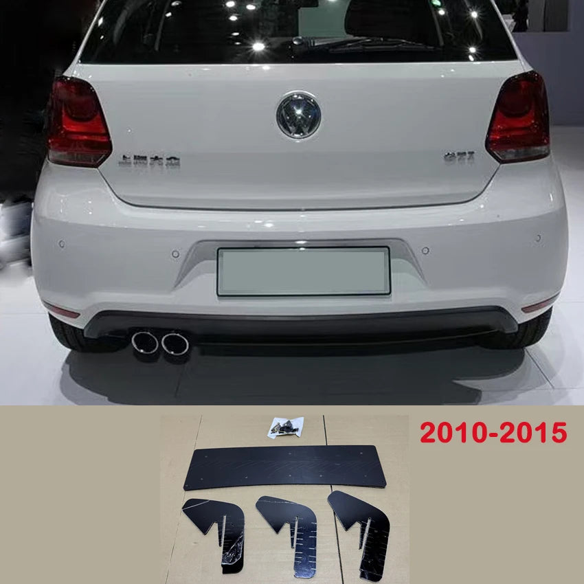 For VW Polo MK5 GTI 6R 6C Two/Four Door Facelift 2010-2018 Car Rear Bumper Diffuser Spoiler Splitter Body Kit Tuning Black