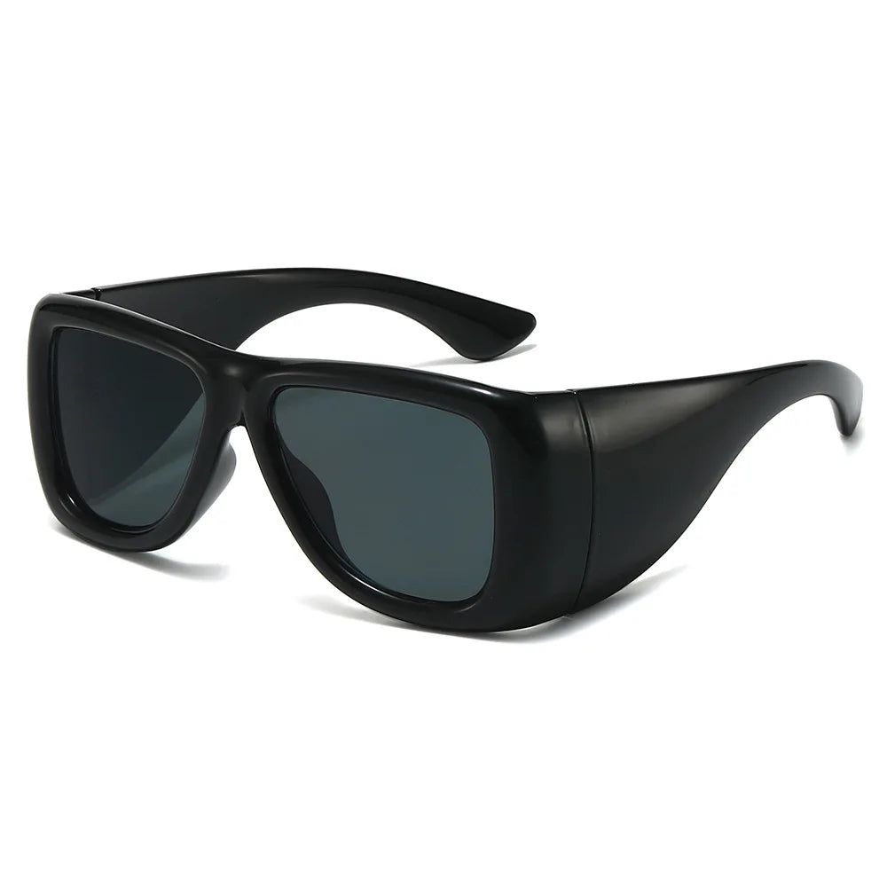 JNPCXI New Oversized Square Jelly Color Sunglasses Women Fashion Wide Legs UV400 Retro Men Trending Punk Outdoor Sun Glasses