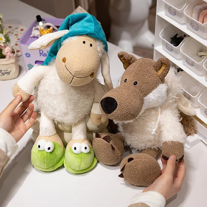25/35/50cm Sleepy Sheep wolf in sheep clothing Plushie Lamb Toy Cute Soft Gift Plush Toy Holiday Gift Plush Sheep For Boy Girl
