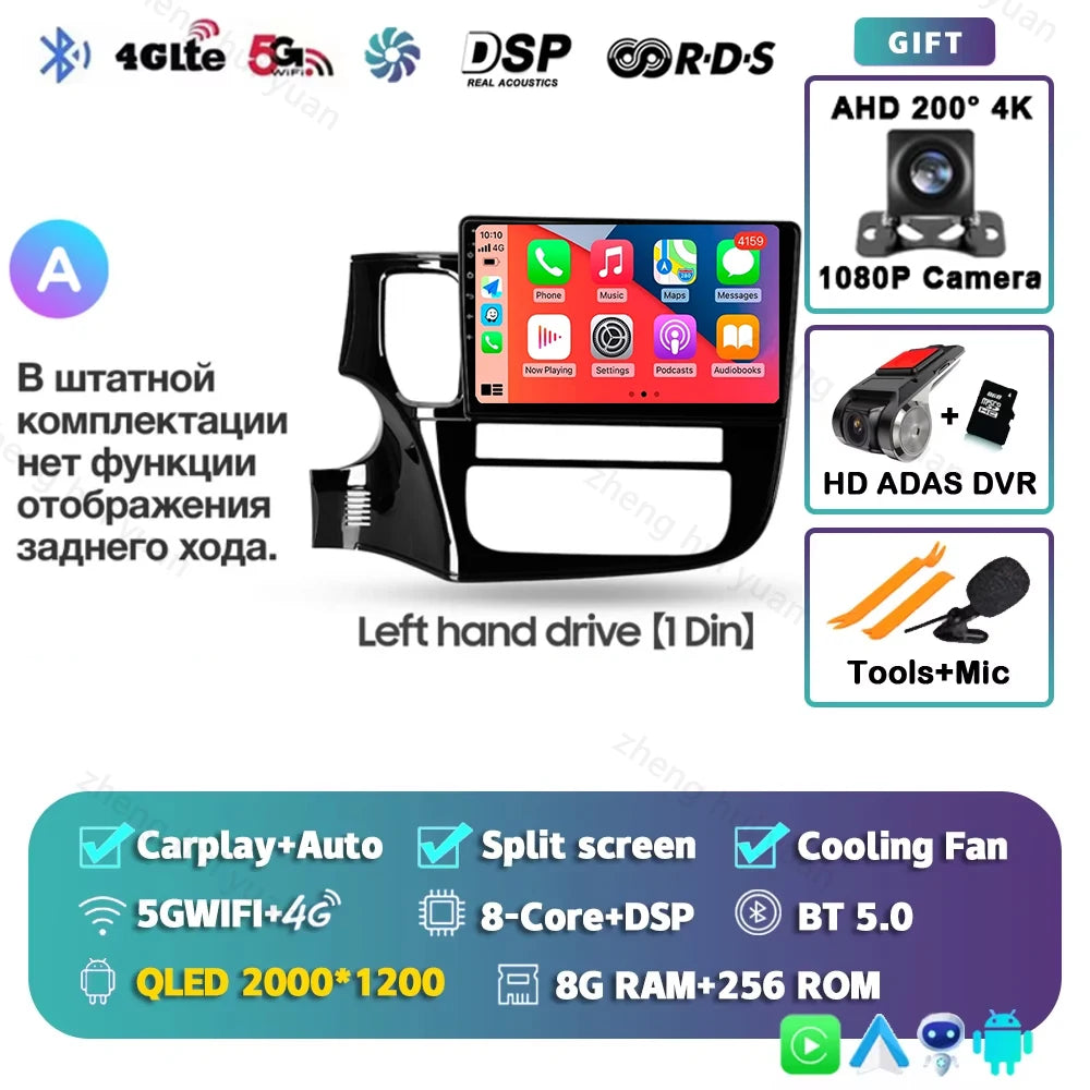 CarPlay Auto For Mitsubishi Outlander 3 GF0W GG0W 2012 - 2018 Left hand drive Car Radio Multimedia Video Player Navigation stere