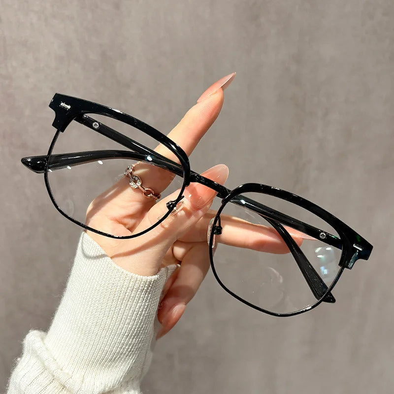 2PCS  Retro Anti-blue Light Glasses Classic Vintage Half Frames Anti Blue Light Blocking Computer Eyeglasses Men for Women