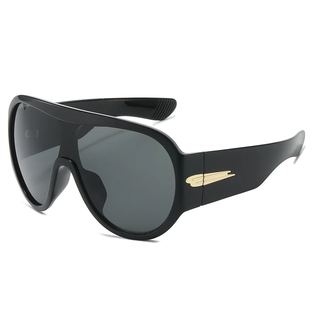 JNPCXI Oversized One-Piece Shield Sunglasses Women Luxury Brand Flat Top Windproof Sun Glasses Ladies Y2K Punk Goggle Shades
