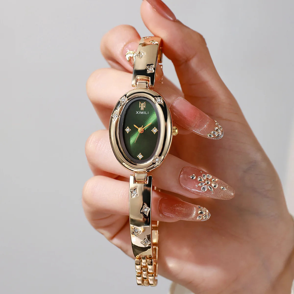 Fashion Brand Ultra Thin Quartz Watch Gold Bracelet Women Watches Girls Orologio Clock Oval Dial Ladies Bangle Clock Reloj Mujer