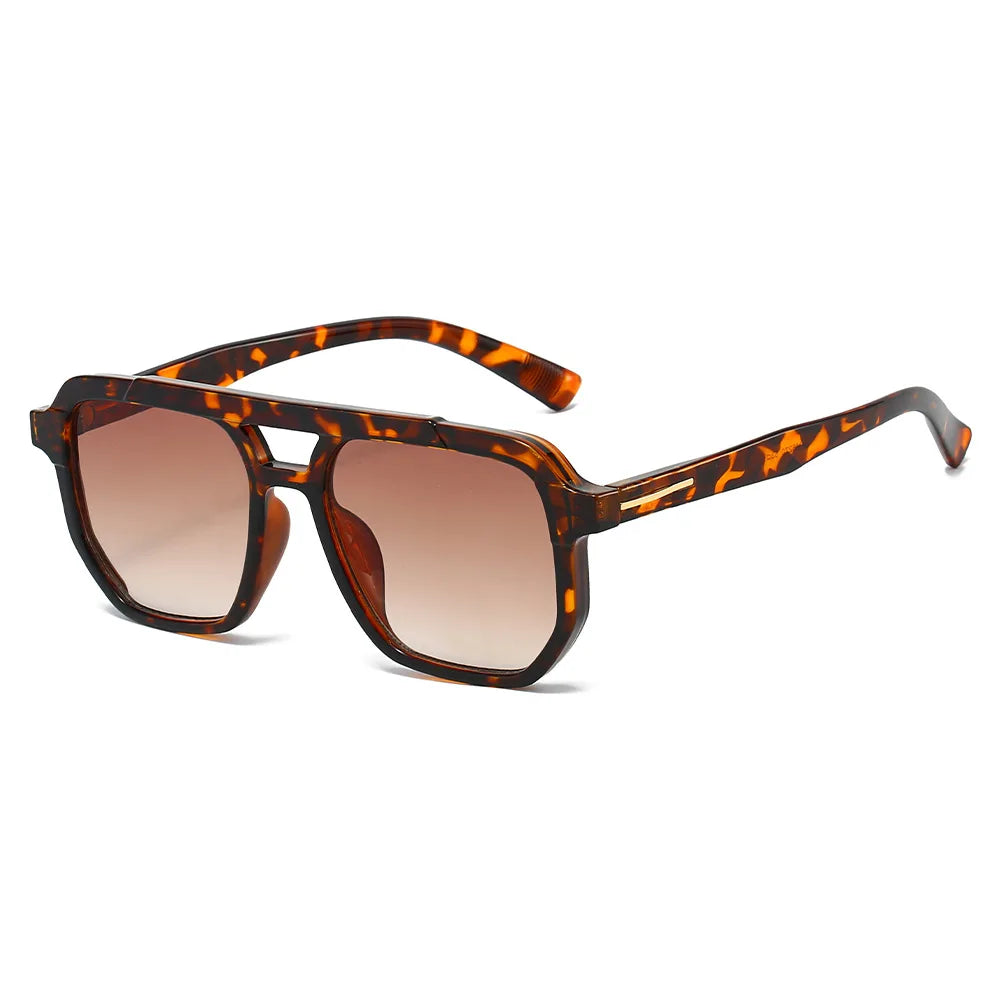 JNPCXI New Vintage Double Bridges Pilot Women Sunglasses Fashion Gradient Purple Shades UV400 Men Trending Sun Glasses