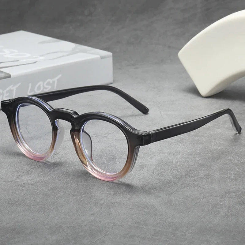 JNPCXI Classic Retro Glasses Frame Men Women Ultralight Round Small Frame Anti Blue Light Transparent Lens Eyeglasses
