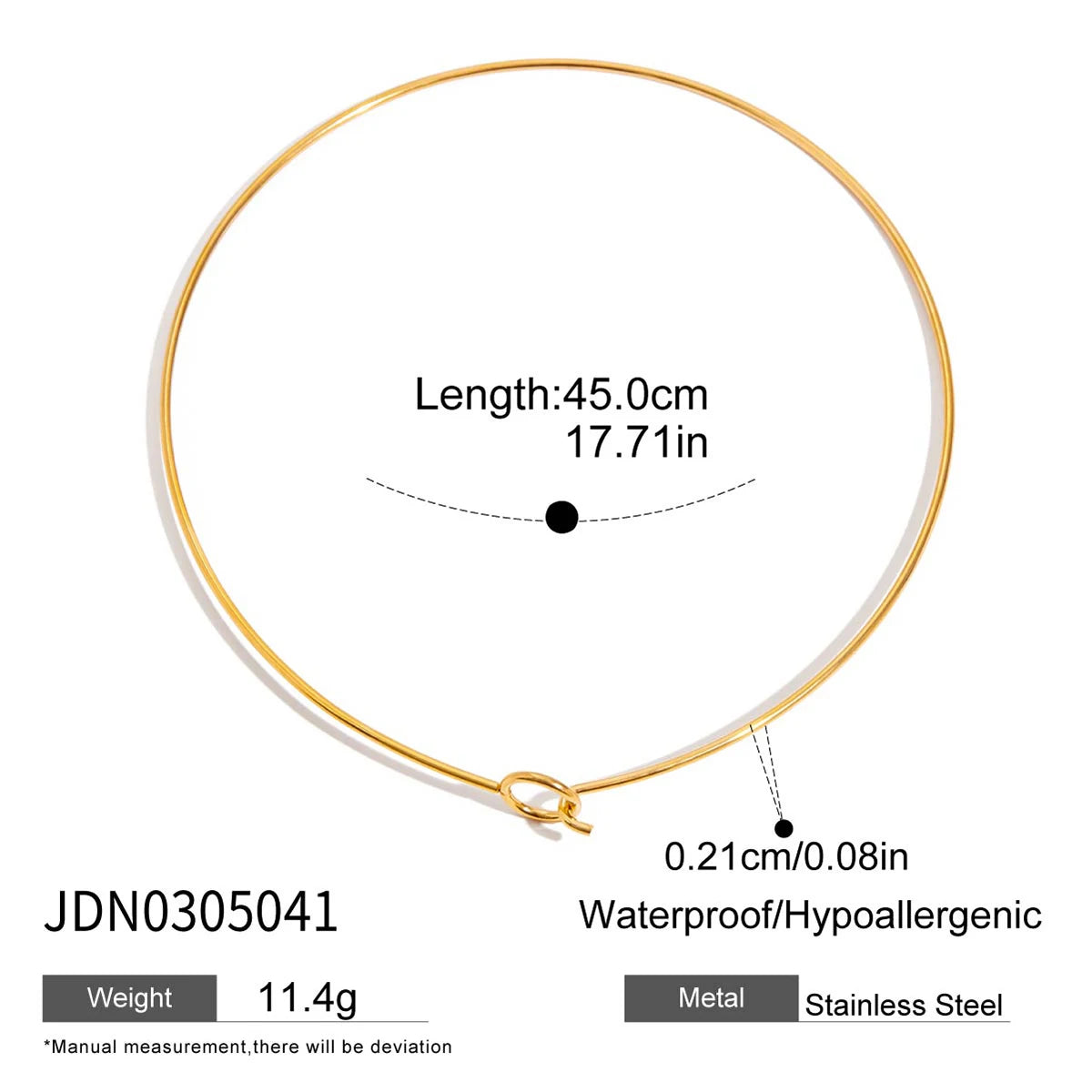 Uworld Minimalist 18K Gold Color Plated Stainless Steel Smooth Plain Ring Necklace Pendant Interchangeable Necklace Women's Jewe