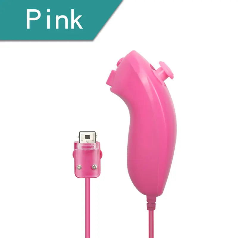 Wired Nunchuck, Nintendo Wii Game Controller, Hand Curved Game Handle Controller