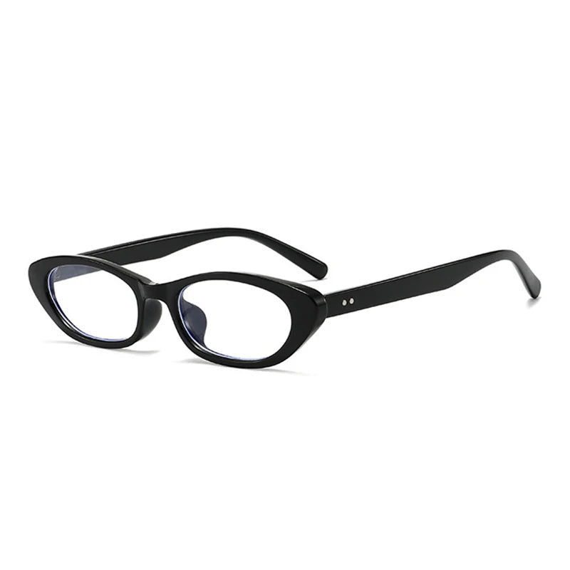 JNPCXI New Ins Popular Fashion Small Oval Sunglasses Women Retro Rivets Punk Cat Eye Candy Color Men Trending Sun Glasses