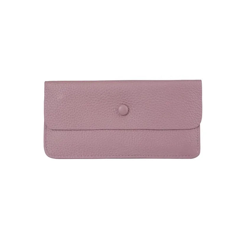 Long Genuine Leather Wallet Women's Versatile Ultra-Thin Soft Leather Cact Money Clip Card Holder Large Cy Holder Clutch Purse