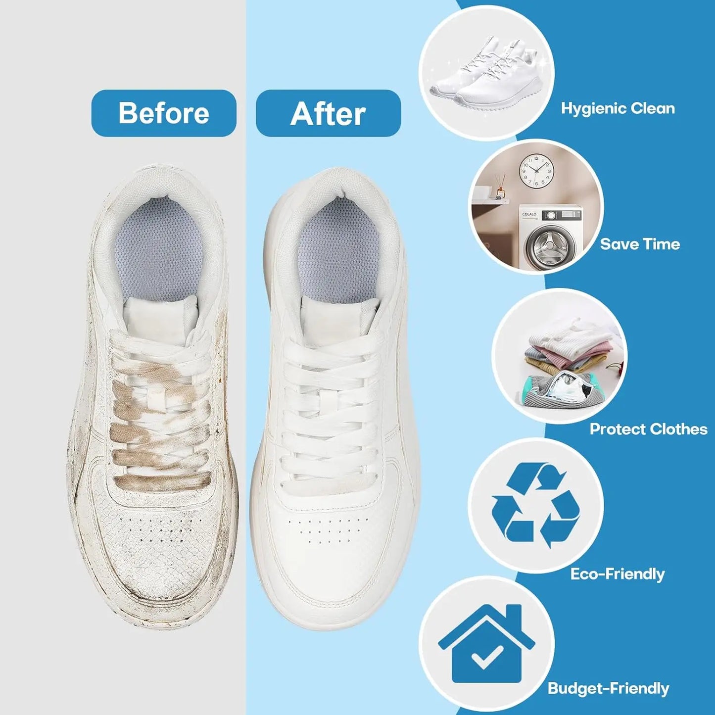 Shoe Washing Machine Bag Reusable Sneaker Cleaning Bag, Washer Mesh Laundry Bag